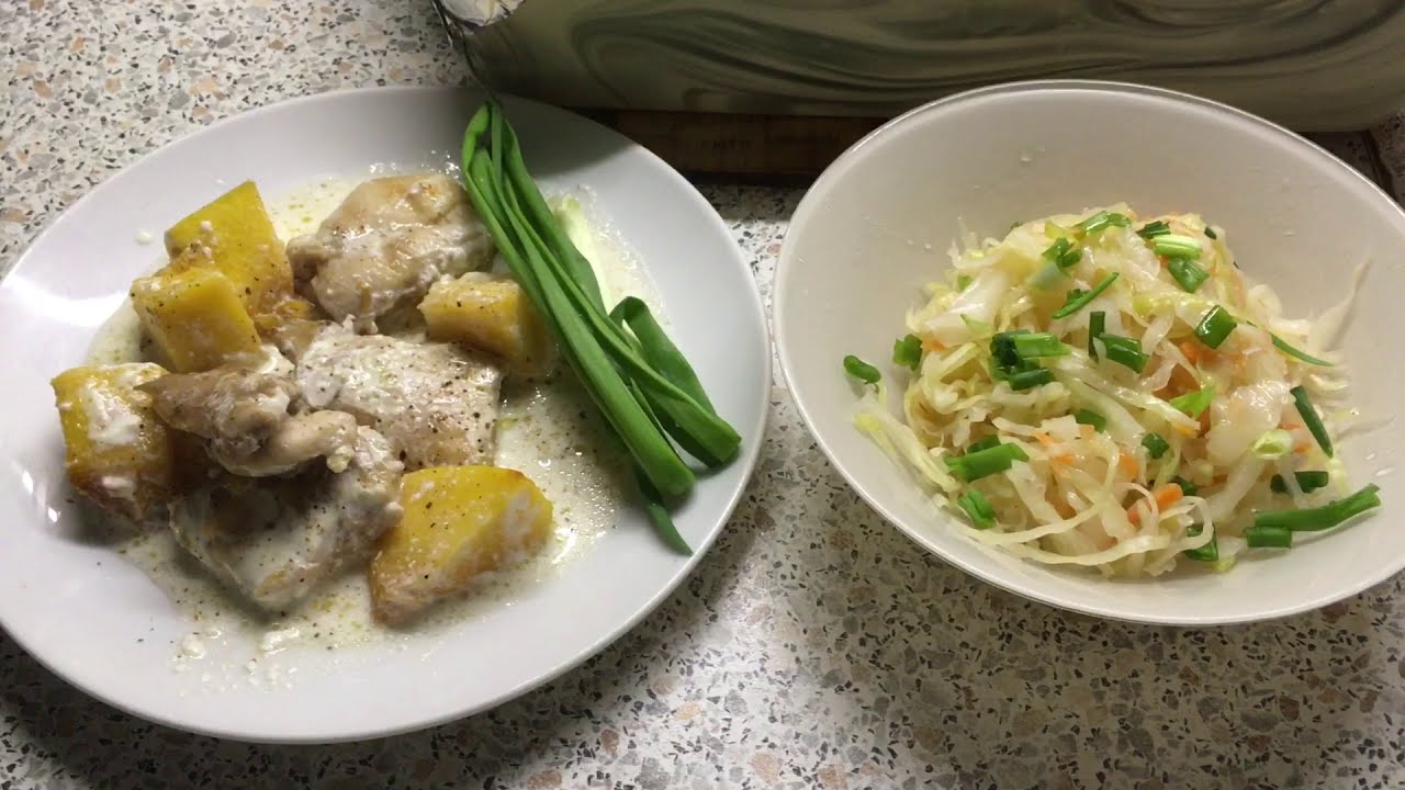 Kana- ja osteriragu salaatti-latikkatuorejuustokeitolla